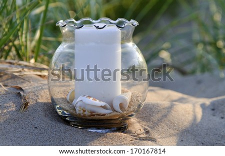 At the Beach -- Decorative objects highlight this beach seen on one of Michigan\'s finest sand beaches. Holland, Michigan, USA.