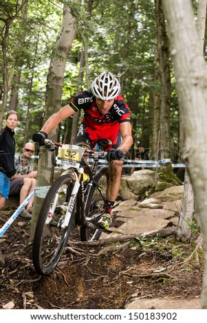 MONT STE-ANNE, QUEBEC, CANADA - August 10: Cross Country Men Elite, 4th place, SUI - NAEF Ralph, UCI World Cup on Aug. 10, 2013