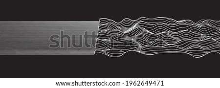 Wavy lined signal moving and increasing from left to right. Abstract vector illustration.
