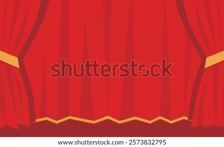 
Theater red banner illustration background frame material