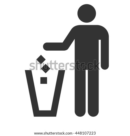 Similar – Image, Stock Photo Man throws trash in trash can