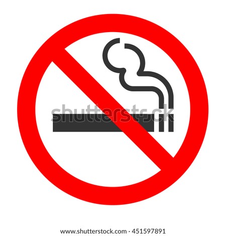 No Smoking Sign On White Background. Stock Photo 451597891 : Shutterstock