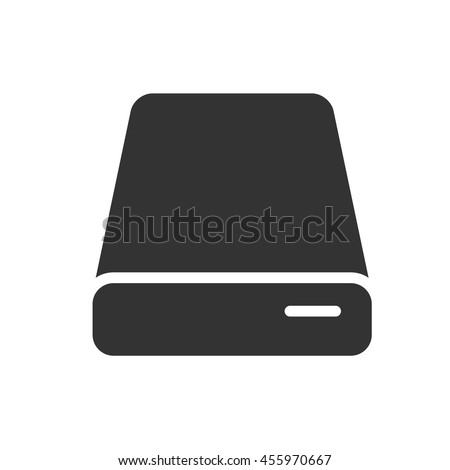 HDD icon. Simple flat logo of hard drive disk isolated on white background. Vector illustration.