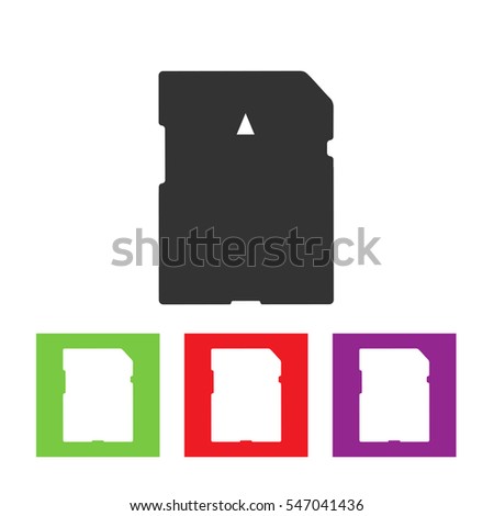 Vector Icon SD card. black silhouette