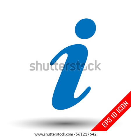 Info icon. Info sign. Simple flat logo of info sign on white background. Vector illustration.