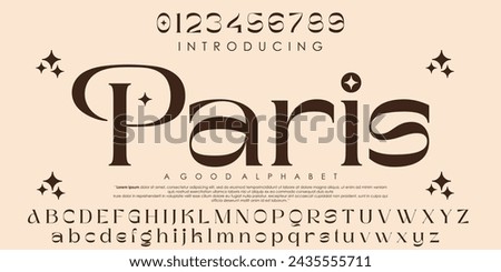 Paris Luxury Elegant Absctract Fashion font alphabet. Creative urban sport fashion futuristic font. vector illustration eps 10