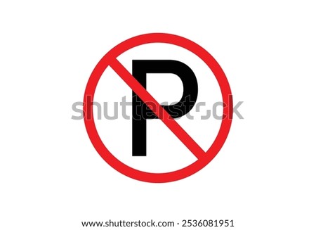 No parking red sign, symbol. Vector ilustration. 