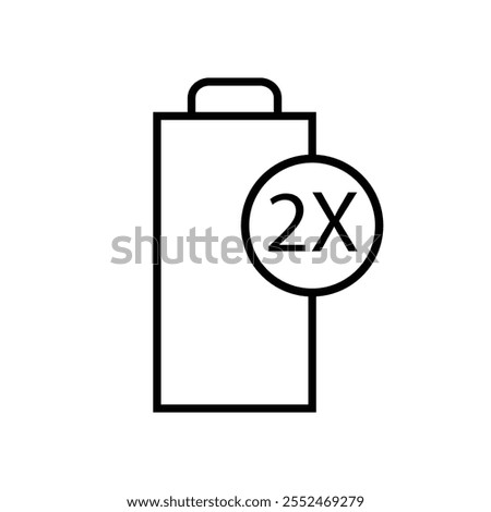 A double power battery icon vector illustration. 