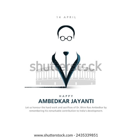 Vector Illustration of bhimrao ambedkar jayanti held on 14th april.