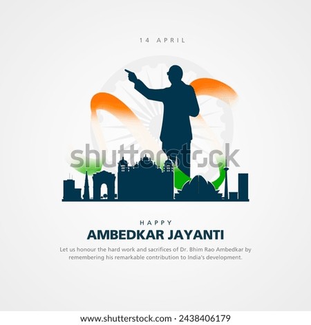 Vector illustration of Ambedkar Jayanti social media feed template