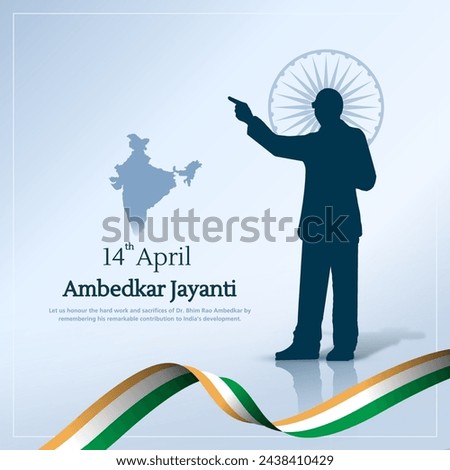 Vector illustration of Ambedkar Jayanti social media feed template