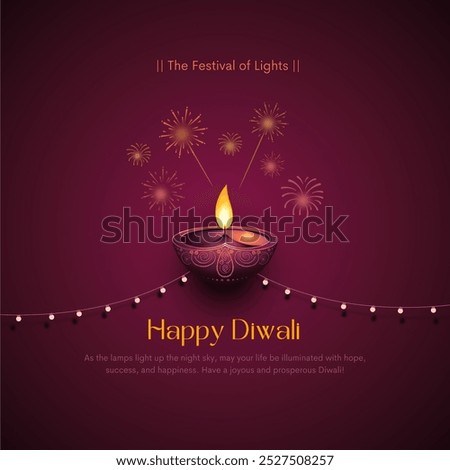 Happy Diwali, festival of light. Modern geometric minimalist design. Poster, banner and social media template. Vector concept design