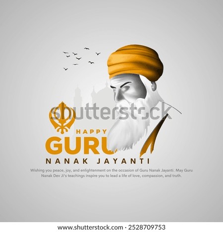 happy Guru Nanak Jayanti festival greeting card design. India Hindu Sikh celebrating birthday of Guru Nanak Dev. abstract vector illustration.