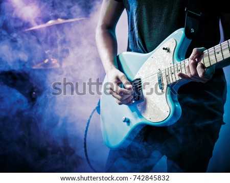 Similar – Image, Stock Photo Rock and roll live group at the nightclub