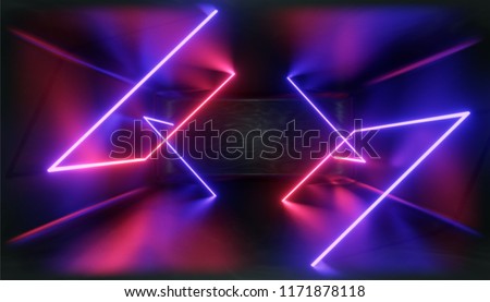 Similar – Image, Stock Photo glowing lines, tunnel, neon lights, virtual reality, abstract background, round portal, arch, pink blue spectrum vibrant colors, laser