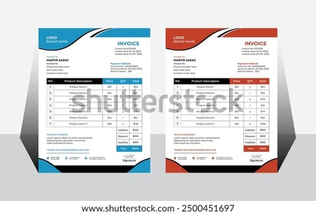 Modern professional invoice template design