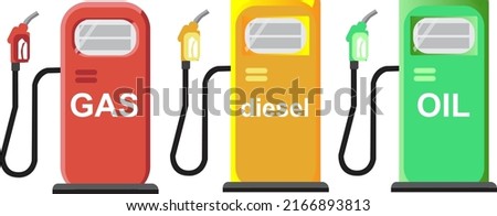 gas stations with fuel. gasoline, diesel, gas. fuel price. Vector illustration.