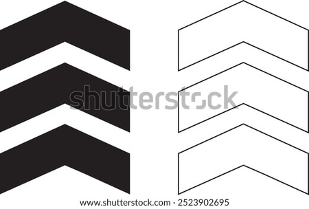 chevron vector and outline icon white background