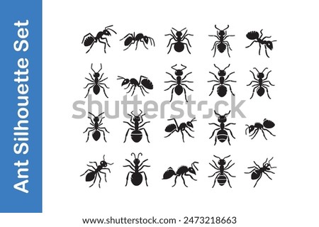 Ant Silhouette Set with vector collections. 