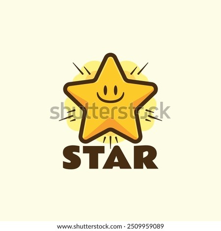 Star cartoon mascot character logo design