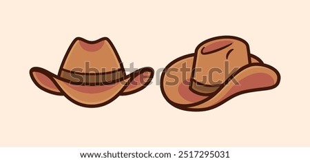 Country Western Cowboy Leather Hat vector illustration Cartoon hat isolated