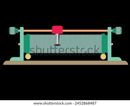 structure of rheostat. rheostat adjustment used to change the current density in the electrical circuit. electronic circuit. reosta, rheostat for physics lesson | physics