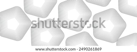 3D white geometric abstract background overlapping layers on bright space with pentagon effect decoration