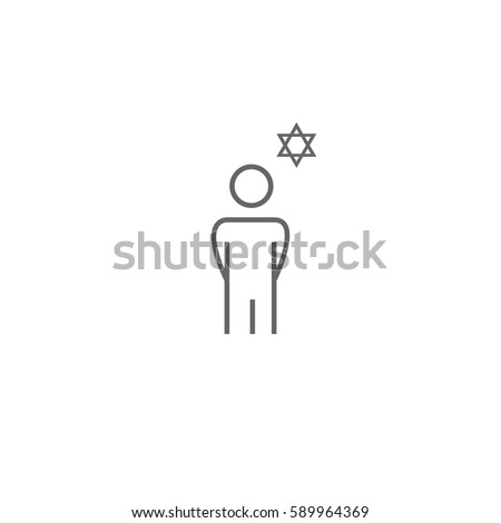 Jewish man icon vector flat