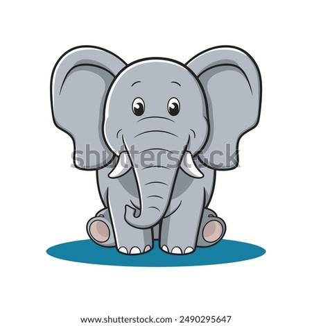 Cute Baby Elephant Outline for Coloring, Baby Elephant Coloring Page Outline,Charming Baby Elephant Drawing