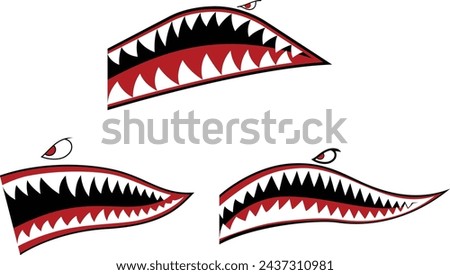 Three fighter plane shark mouths.