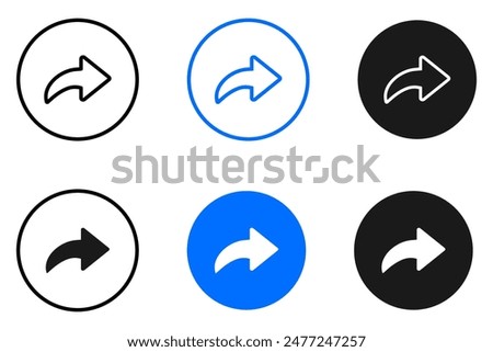 Share arrow button. Reply vector sign. Message reply icon. Publish arrow symbol.