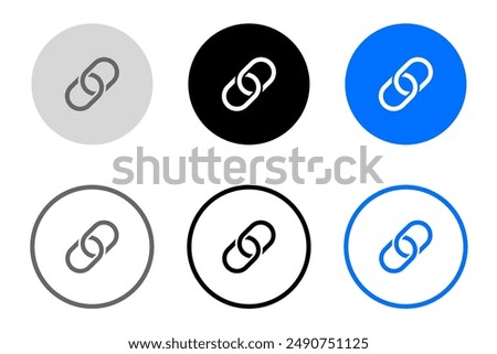 Set of share icon. Link button sign. Url symbol. Link chain icon. Connect button.