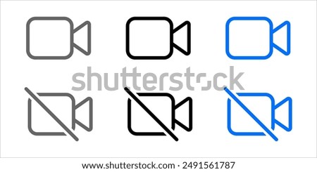 Cross on video camera sign. Camcorder icon. Camera off on symbol. recording not allowed pictogram.