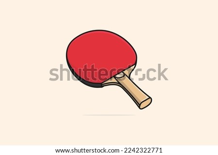 Table Tennis Racket vector illustration. Sport objects icon concept. Racket for playing table tennis game. Sport game table tennis vector design with shadow.