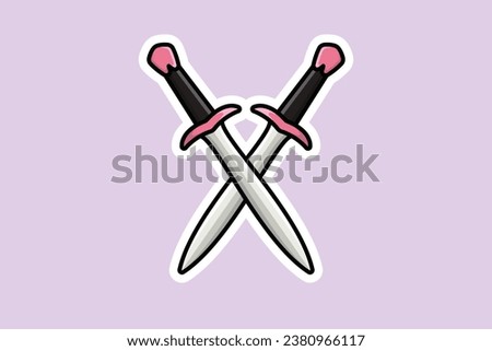 Sword Knight vector illustration. Holiday object icon concept. Metal sword for game vector design. Metal war sword icon design.