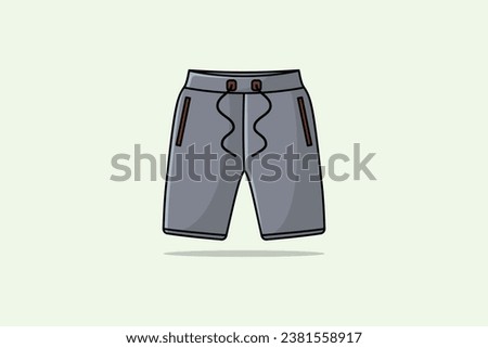 Men Active Shorts With Compression Leggings Inner Tight Shorts vector illustration. Fashion objects icon concept. Boys swimming short knicker vector design with shadow.