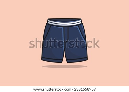 Men Sports and Swimming Shorts With Compression Leggings Inner Tight Shorts vector illustration. Fashion objects icon concept. Boys swimming short knicker vector design with shadow.
