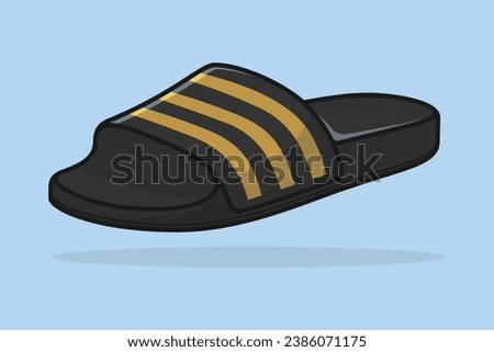 Men Beach Footwear Slipper Shoe vector illustration. Beauty fashion objects icon concept. Colorful flip flop slipper slipper shoe vector design.