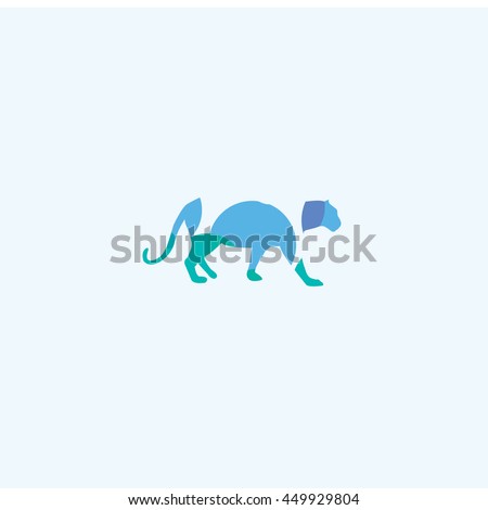 Panther logo, colorful leopard, tiger vector