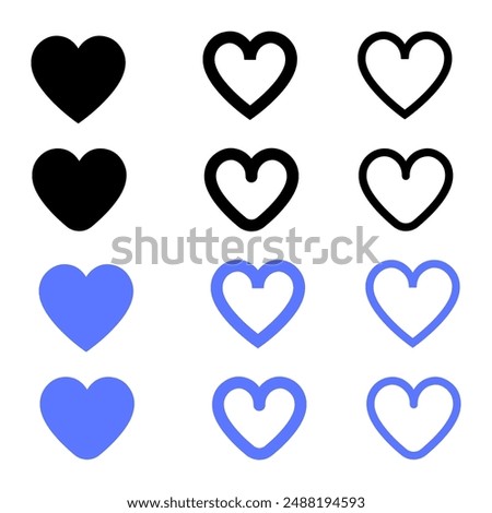 Heart icon black filled with love. Love level. Modern flat sign for design and decoration. Simple outline style. Vector image.

