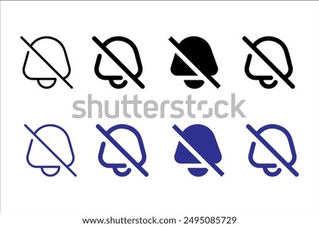 bell slash icon. Thin, Light Regular And Bold style design isolated on white background
