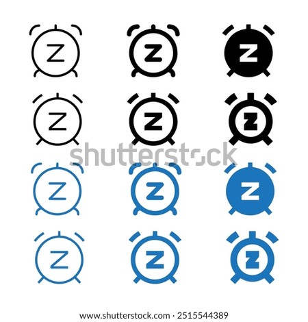 alarm snooze icon vector art illustration on white background 
