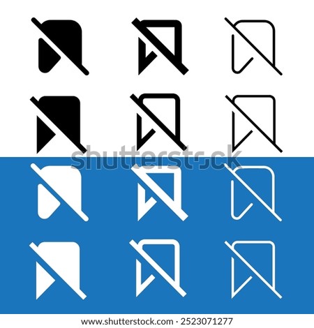 bookmark slash icon Glyph Icon Logo Illustration vector Isolate, User Interface Icon - Set. Suitable for web Design, Logo, App	