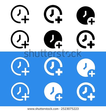 Extra time line icon. Clipart image isolated on white background	