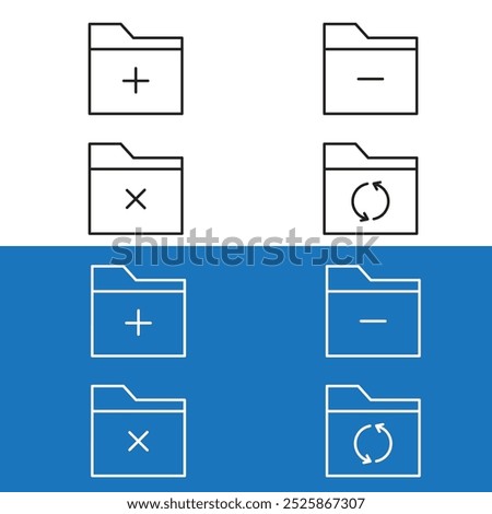 Set of icons for various files; Multiple files, copies, adds, deletes, locked or confirmed, problematic or missing files	