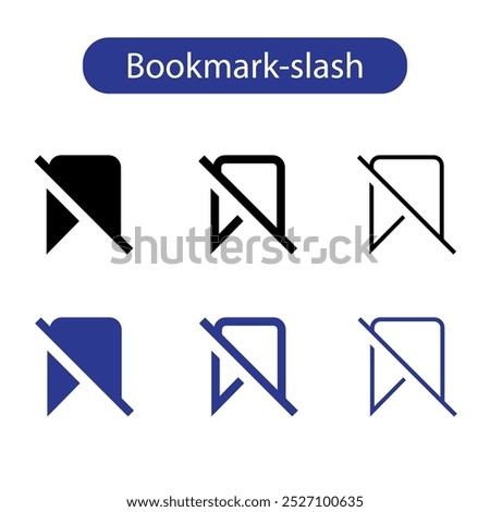 bookmark slash icon Glyph Icon Logo Illustration vector Isolate, User Interface Icon - Set. Suitable for web Design