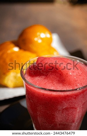 Similar – Foto Bild Frische Erdbeerbrioche auf einem Marmortisch im Entstehen