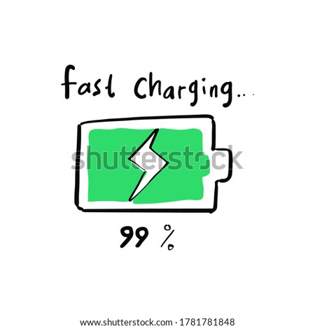 hand drawn of battery charging