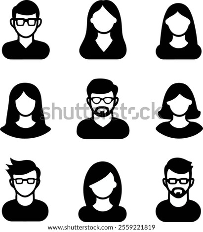 A simple black icon of people in the style of Flaticon and Dribbble