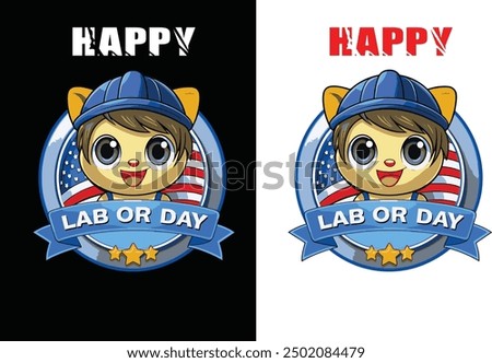 Labor day logo style Vector illustration art.